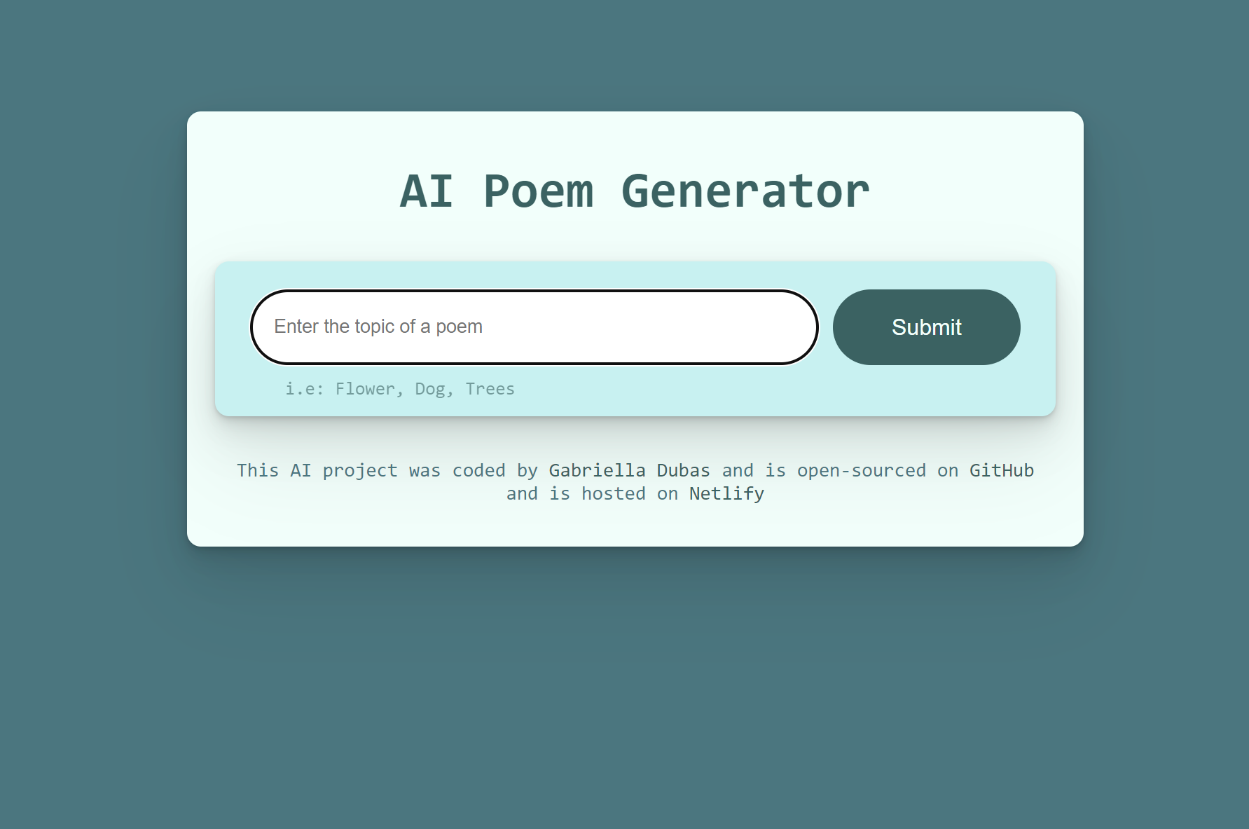 AI Poem Project