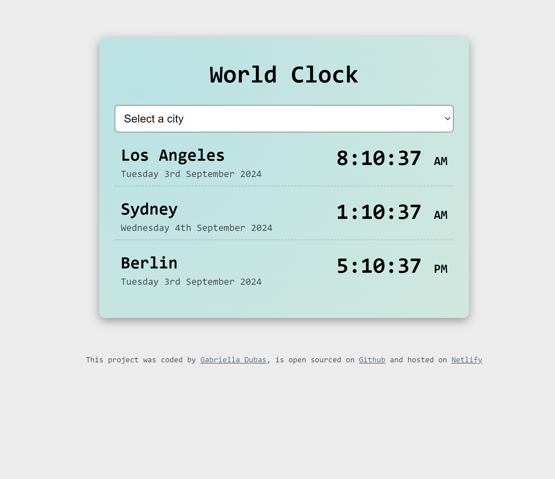 World Clock Project